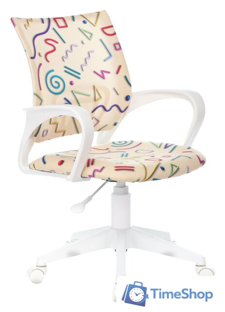 Компьютерное кресло Бюрократ Burokids 1W 1920820 (песочный Sticks 02/пластик белый) - Изображение №1 — Интернет-магазин Time-Shop