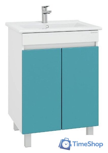  Onika Тумба под умывальник Марви 60 106153 (бирюзовый) - Изображение №1 — Интернет-магазин Time-Shop