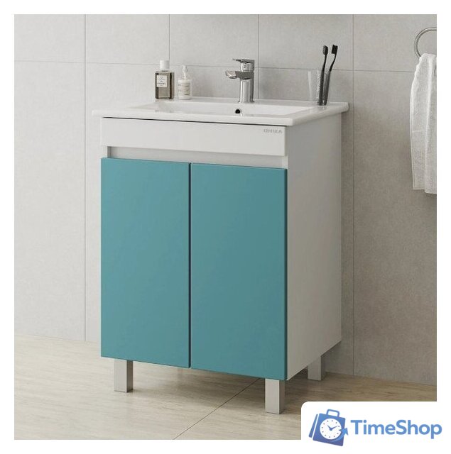  Onika Тумба под умывальник Марви 60 106153 (бирюзовый) - Изображение №6 — Интернет-магазин Time-Shop