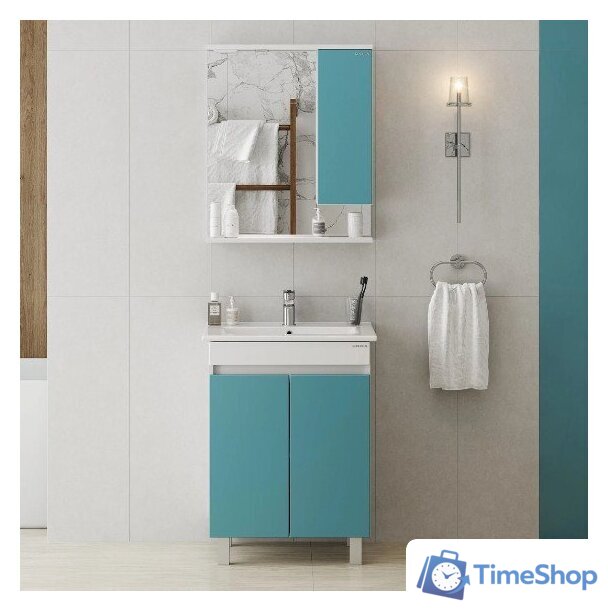  Onika Тумба под умывальник Марви 60 106153 (бирюзовый) - Изображение №10 — Интернет-магазин Time-Shop