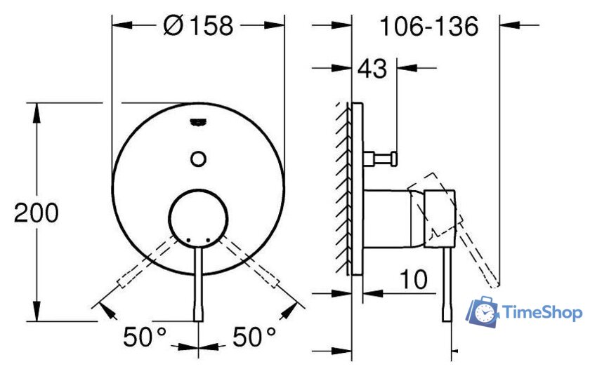 Смеситель без скрытого механизма Grohe Essence 24167A01 - Изображение №4 — Интернет-магазин Time-Shop