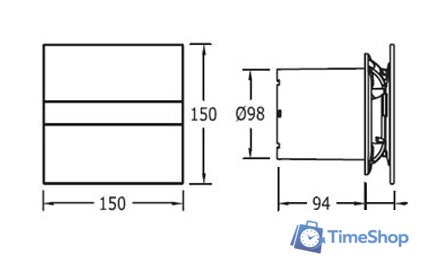 Осевой вентилятор CATA E-100 MT TIMER - Изображение №3 — Интернет-магазин Time-Shop