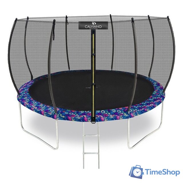 Батут Calviano Outside Master Smile 374 см - 12ft (внешняя сетка, с лестницей) - Изображение №1 — Интернет-магазин Time-Shop