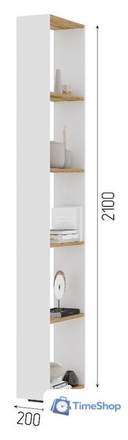 Стеллаж Стендмебель Хелен СТЛ 01 (белый/дуб крафт золотой) - Изображение №2 — Интернет-магазин Time-Shop