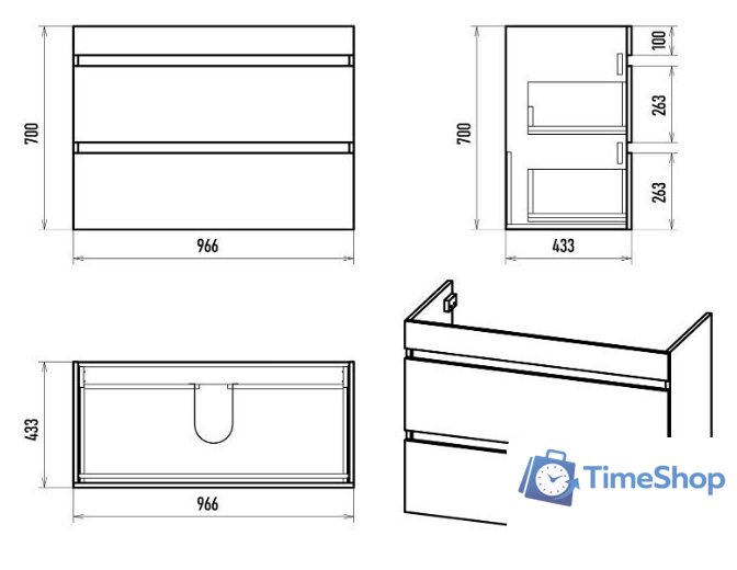  Misty Тумба под умывальник Мира 100 П-Мир-01100-012Я - Изображение №6 — Интернет-магазин Time-Shop