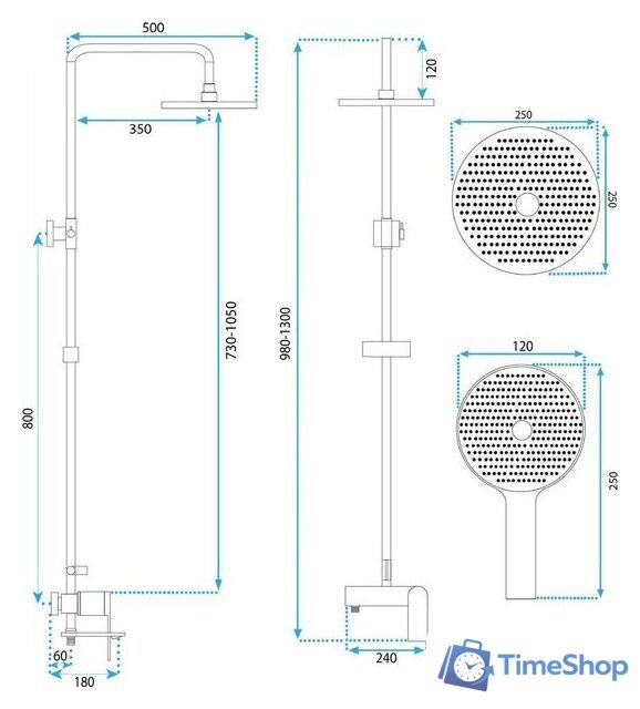 Душевая система  Rea Avalon REA-P2401 - Изображение №6 — Интернет-магазин Time-Shop