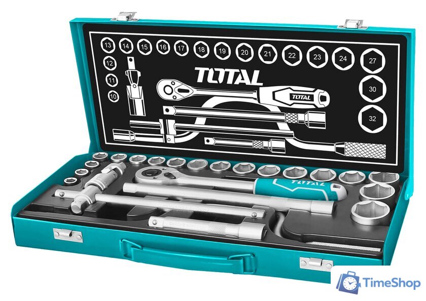 Набор трещотка с головками Total THT141253 (24 предмета) - Изображение №1 — Интернет-магазин Time-Shop