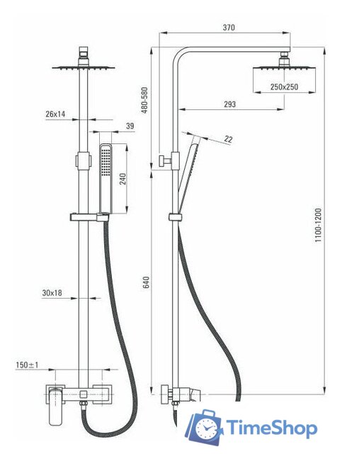 Душевая система  Deante Hiacynt Nero NAC N1QM - Изображение №3 — Интернет-магазин Time-Shop