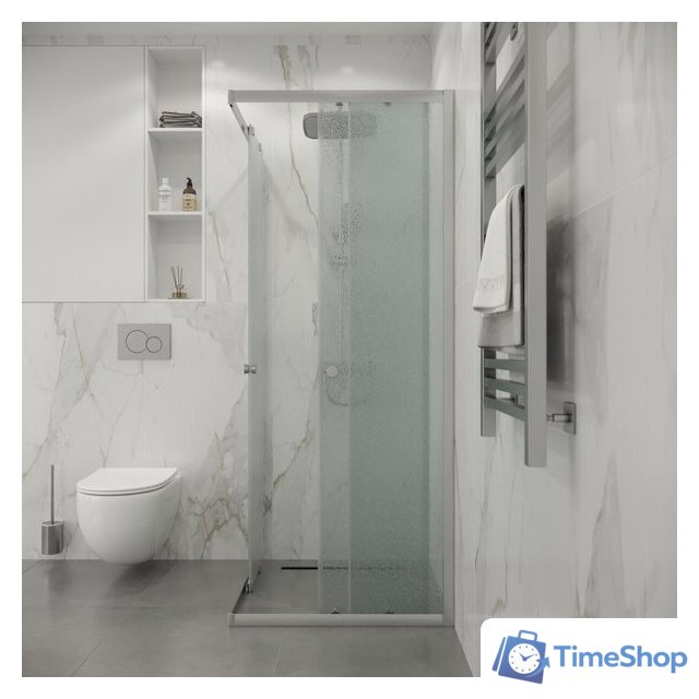 Душевой уголок Niagara Eco NG-1009-14QMT 90x90x190 (хром/стекло матовое) - Изображение №4 — Интернет-магазин Time-Shop