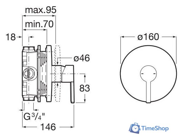 Смеситель без скрытого механизма Roca Naia Black A5A2B96Cn0 - Изображение №2 — Интернет-магазин Time-Shop