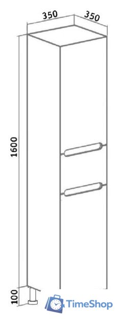  Runo Шкаф-пенал для ванной Парма 35 правый с корзиной (напольный/подвесной) - Изображение №10 — Интернет-магазин Time-Shop