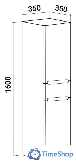  Runo Шкаф-пенал для ванной Парма 35 правый с корзиной (напольный/подвесной) - Изображение №9 — Интернет-магазин Time-Shop