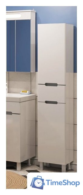  Runo Шкаф-пенал для ванной Парма 35 правый с корзиной (напольный/подвесной) - Изображение №1 — Интернет-магазин Time-Shop