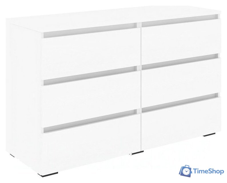 Комод Кортекс-мебель Бари 120 6ш (белый/белый/белый) - Изображение №1 — Интернет-магазин Time-Shop