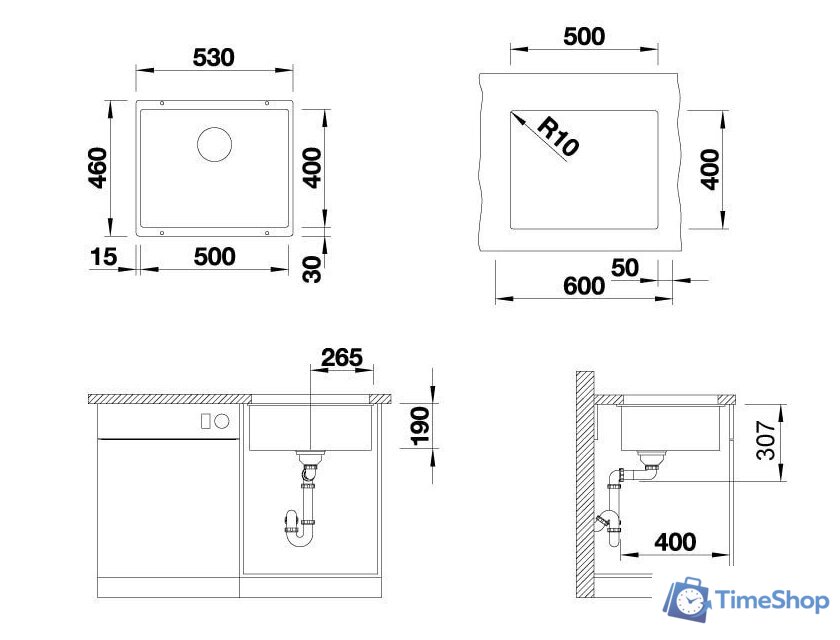 Кухонная мойка ZorG Subline 50 (серый жемчуг) - Изображение №2 — Интернет-магазин Time-Shop