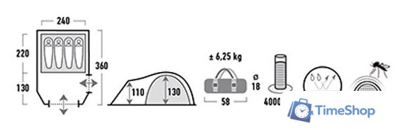 Треккинговая палатка High Peak Mesos 4 - Изображение №8 — Интернет-магазин Time-Shop