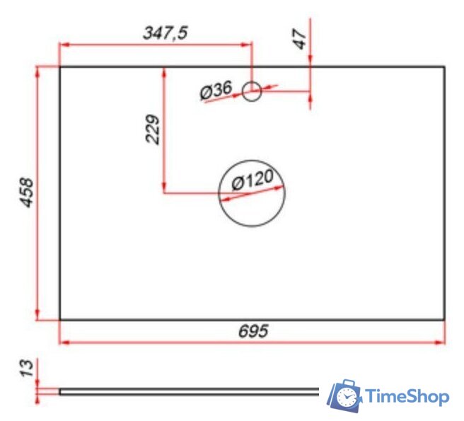  ЗОВ Столешница 13 CKP13H695458C2 (галифакс) - Изображение №2 — Интернет-магазин Time-Shop