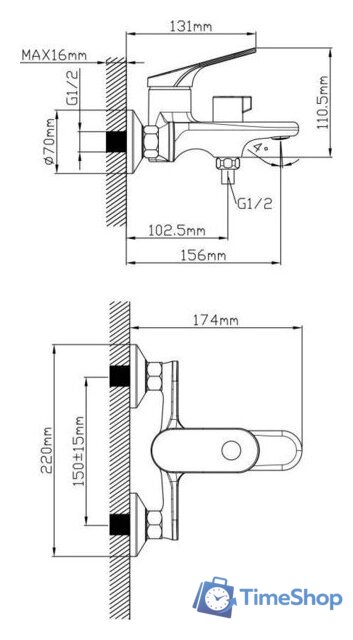 Смеситель Econoce D35 710 EC0712BL (черный) - Изображение №3 — Интернет-магазин Time-Shop