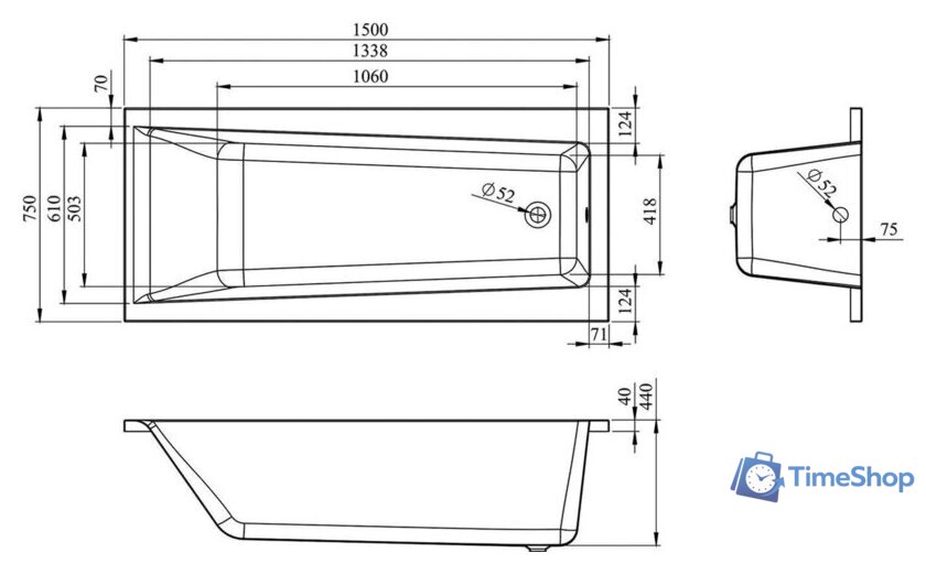 Ванна Lavinia Boho Rock 150x75 37070050 - Изображение №3 — Интернет-магазин Time-Shop