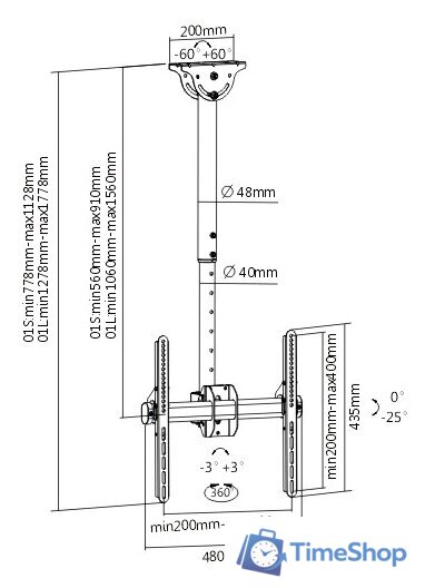 Кронштейн для телевизора Arm Media LCD-1800 - Изображение №2 — Интернет-магазин Time-Shop