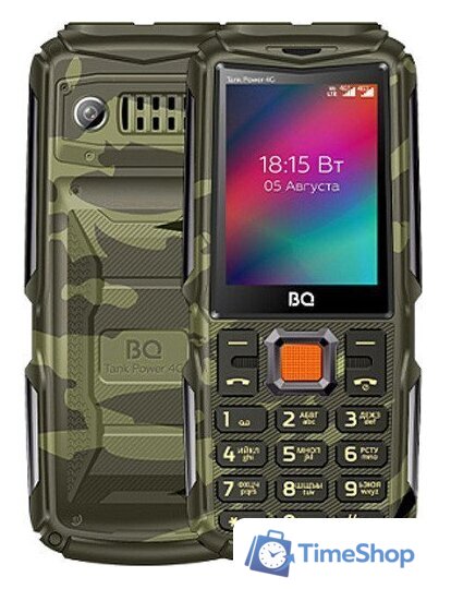 Кнопочный телефон BQ BQ-2410L Tank Power 4G (зеленый камуфляж) - Изображение №1 — Интернет-магазин Time-Shop