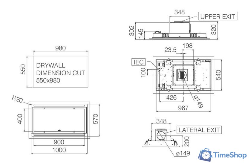 Кухонная вытяжка Elica Hilight-X H16 WH/A/100 PRF0173442A - Изображение №4 — Интернет-магазин Time-Shop