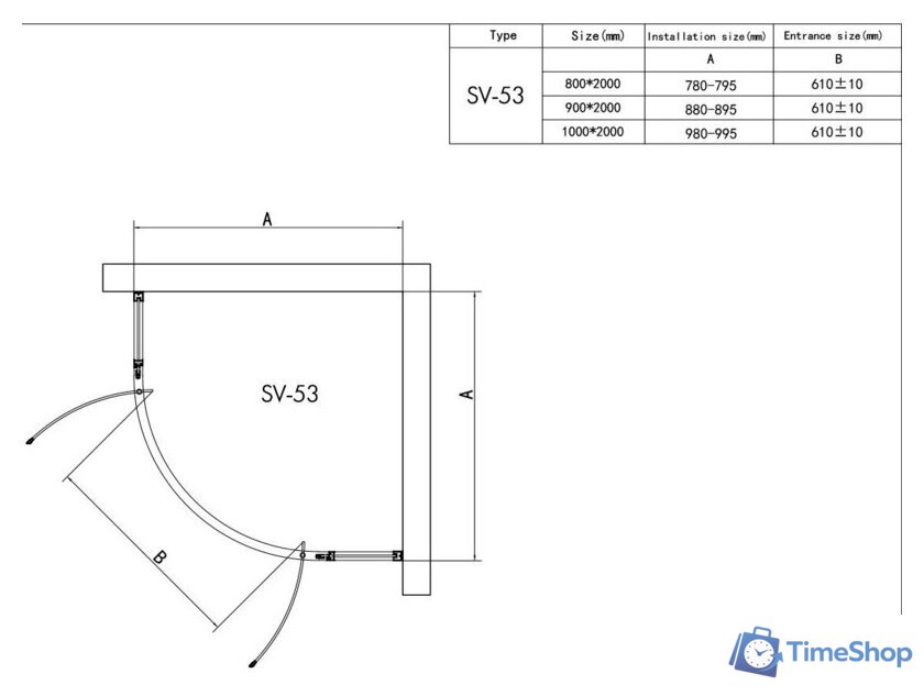 Душевой уголок RGW SV-53 100х100 - Изображение №8 — Интернет-магазин Time-Shop