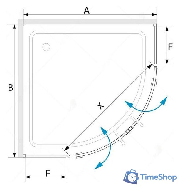 Душевой уголок RGW SV-53 100х100 - Изображение №6 — Интернет-магазин Time-Shop