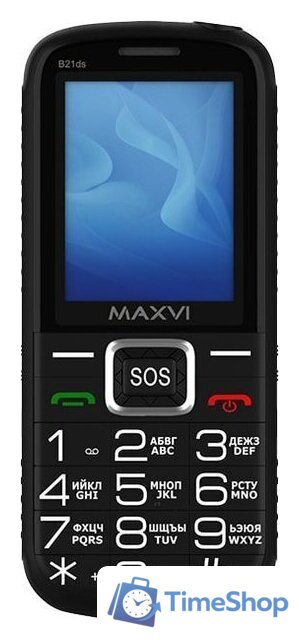 Кнопочный телефон Maxvi B21ds (черный) - Изображение №2 — Интернет-магазин Time-Shop