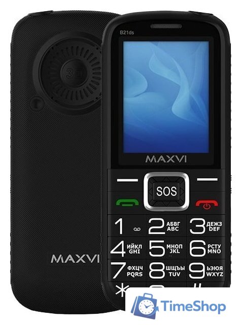 Кнопочный телефон Maxvi B21ds (черный) - Изображение №1 — Интернет-магазин Time-Shop
