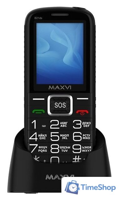 Кнопочный телефон Maxvi B21ds (черный) - Изображение №4 — Интернет-магазин Time-Shop