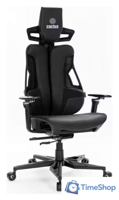 Игровое (геймерское) кресло CACTUS CS-CHR-DUO-BBK (черный кожзам) - Изображение №8 — Интернет-магазин Time-Shop