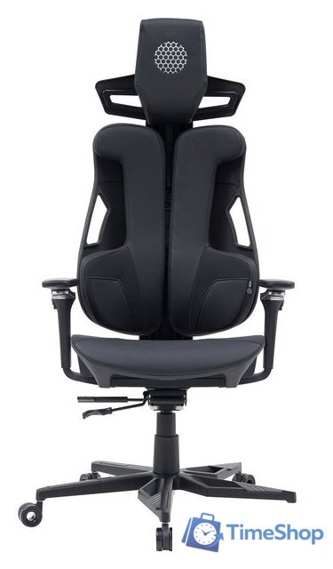 Игровое (геймерское) кресло CACTUS CS-CHR-DUO-BBK (черный кожзам) - Изображение №2 — Интернет-магазин Time-Shop