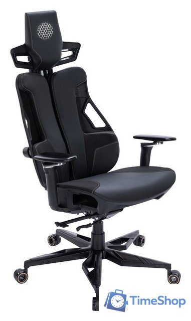 Игровое (геймерское) кресло CACTUS CS-CHR-DUO-BBK (черный кожзам) - Изображение №7 — Интернет-магазин Time-Shop