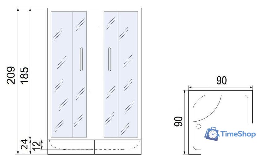 Душевой уголок River Don XL 90/40 MT (с поддоном) - Изображение №5 — Интернет-магазин Time-Shop