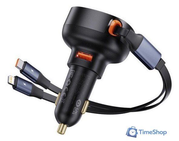 Автомобильное зарядное Baseus Enjoyment Pro 2-in-1 Car Charger C+L 60W C00057802111-02 - Изображение №1 — Интернет-магазин Time-Shop