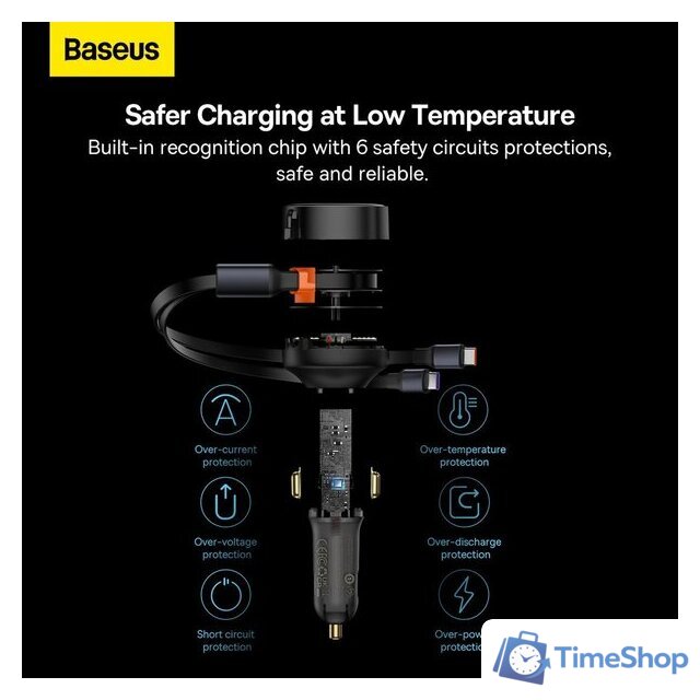 Автомобильное зарядное Baseus Enjoyment Pro 2-in-1 Car Charger C+L 60W C00057802111-02 - Изображение №17 — Интернет-магазин Time-Shop