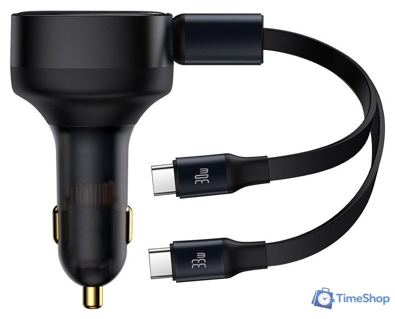 Автомобильное зарядное Baseus Enjoyment Pro 2-in-1 Car Charger C+L 60W C00057802111-02 - Изображение №2 — Интернет-магазин Time-Shop