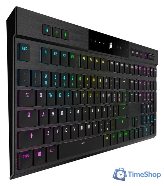 Клавиатура Corsair K100 AIR Wireless RGB (Cherry MX Ultra-Low Profile Tactile, нет кириллицы) - Изображение №4 — Интернет-магазин Time-Shop