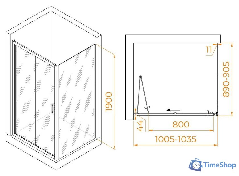 Душевой уголок RGW PA-142B (PA-21B + Z-050-5B) 060814209-14 - Изображение №8 — Интернет-магазин Time-Shop