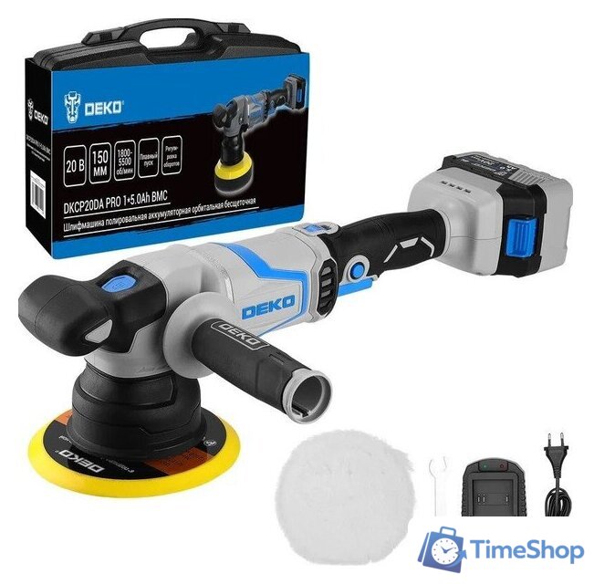 Полировальная машина Deko DKCP20DA Pro 085-1066 (с 1-им АКБ, кейс) - Изображение №1 — Интернет-магазин Time-Shop
