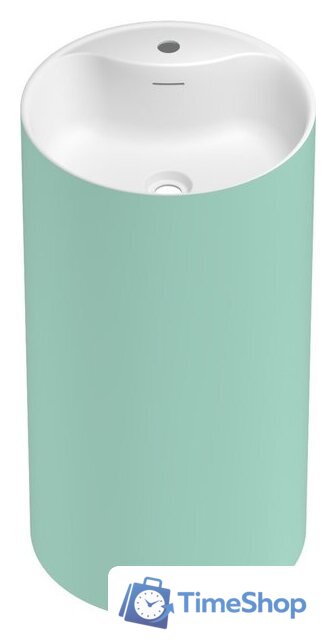 Умывальник Wellsee Chalice Perfection 230627000 (отдельностоящий, с отверстием под смеситель, цвет матовый светло-зеленый/глянцевый белый) - Изображение №2 — Интернет-магазин Time-Shop