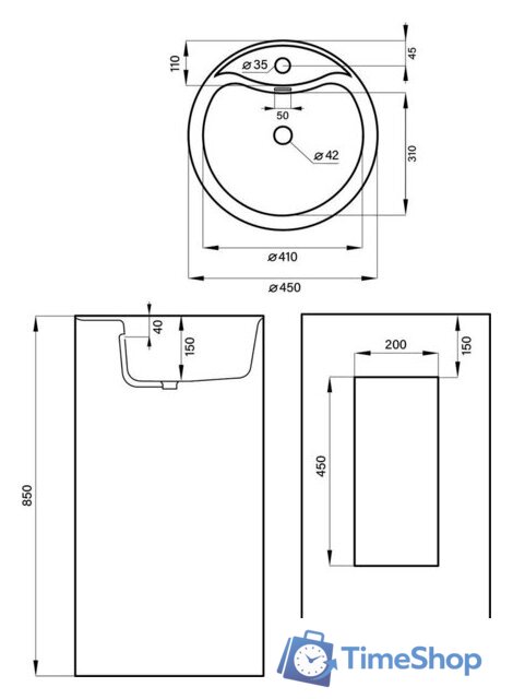 Умывальник Wellsee Chalice Perfection 230627000 (отдельностоящий, с отверстием под смеситель, цвет матовый светло-зеленый/глянцевый белый) - Изображение №9 — Интернет-магазин Time-Shop