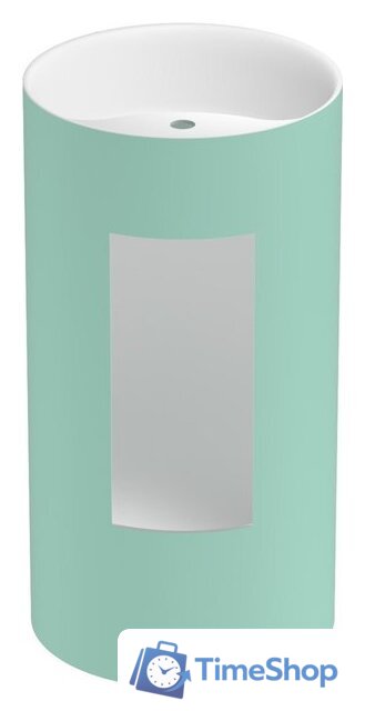 Умывальник Wellsee Chalice Perfection 230627000 (отдельностоящий, с отверстием под смеситель, цвет матовый светло-зеленый/глянцевый белый) - Изображение №3 — Интернет-магазин Time-Shop