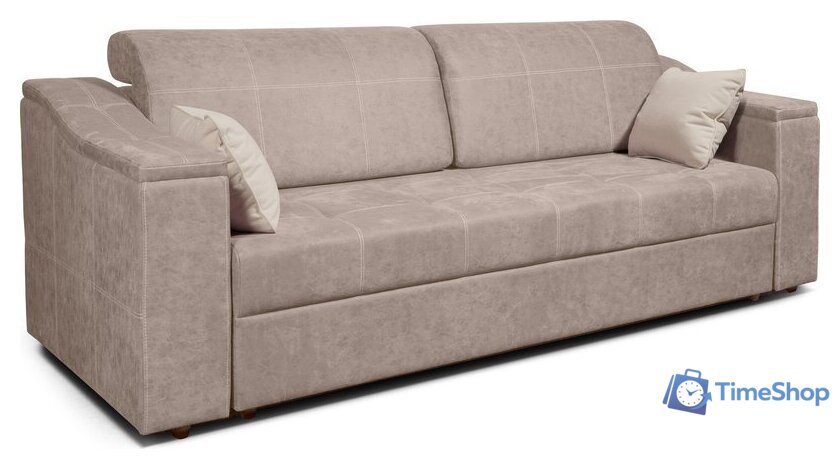 Диван Анмикс Бергамо-3 (бежевый велюр) - Изображение №1 — Интернет-магазин Time-Shop