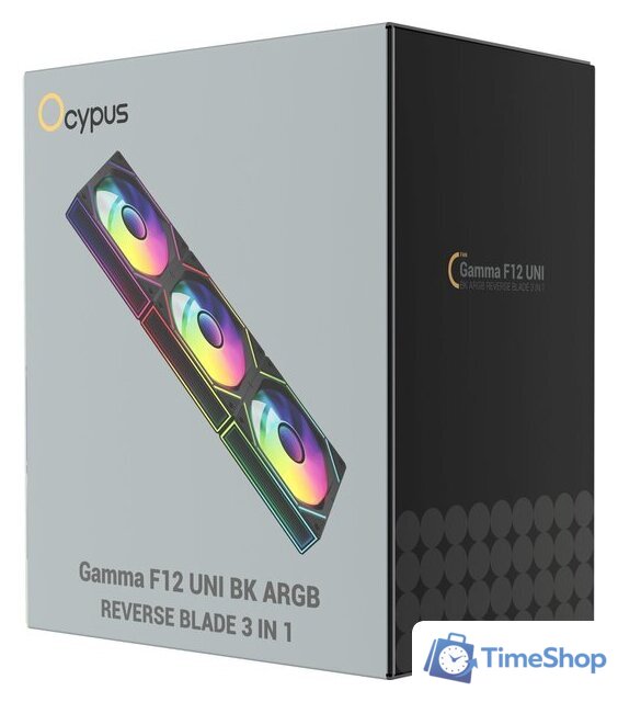 Комплект вентиляторов для корпуса Ocypus Gamma F12 Uni BK ARGB Reverse Blade 3IN1 - Изображение №7 — Интернет-магазин Time-Shop