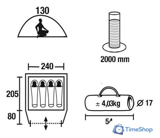 Кемпинговая палатка Green Glade Nida 4 - Изображение №2 — Интернет-магазин Time-Shop