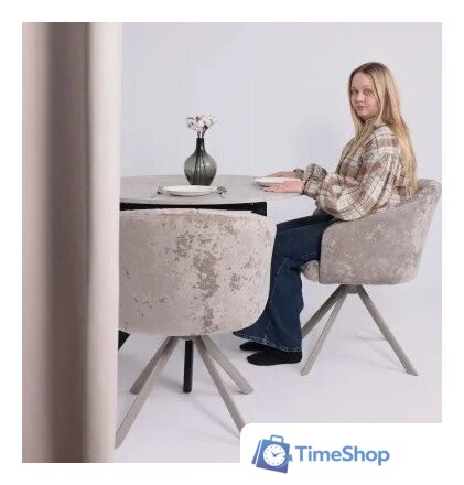 Стул с подлокотниками Мамадома Shelly-R 360 (m04 Grey Beige Lux/капучино) - Изображение №2 — Интернет-магазин Time-Shop