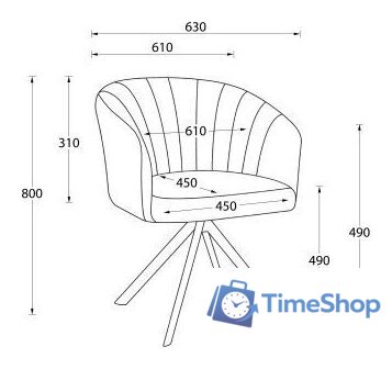 Стул с подлокотниками Мамадома Shelly-R 360 (m04 Grey Beige Lux/капучино) - Изображение №15 — Интернет-магазин Time-Shop