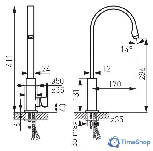 Смеситель Ferro Zicco BZI4 - Изображение №2 — Интернет-магазин Time-Shop